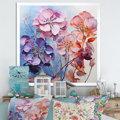 Hydrangées bleues et bleues - reproduction sur toile