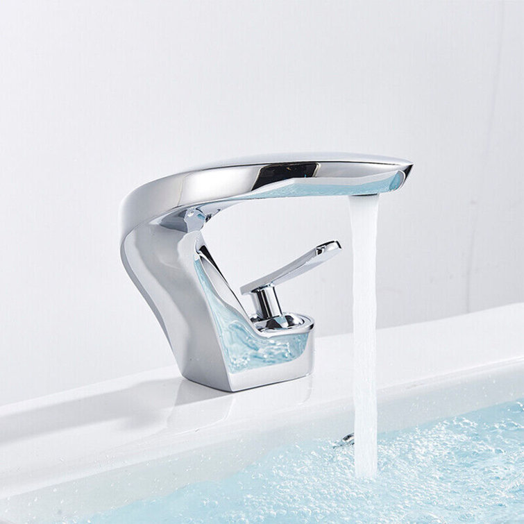 Modern Bathroom Chrome Basin Sink Mixer Taps Monobloc Single Level Brass Faucet