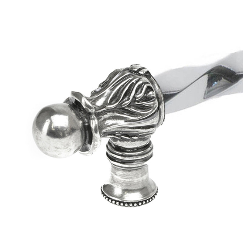 Acanthe avec barre à torsion de 3/8 po, style roman, Argent argent, 22"