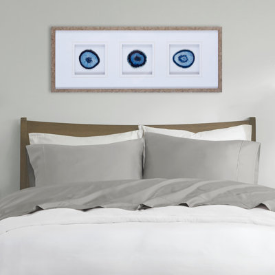 Décoration murale agglomérée en verre naturel bleu l 34 po x H 13 po