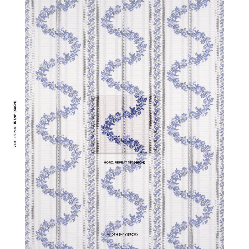 Tissu Schumacher X Rita Konig Serena, Bleu