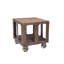 Table de bout sur roulettes en bois récupéré et fonte Lakela - Table d'appoint en marbre industriel (24 po) -18016958