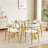 35.4" Tempered Glass Dining Table For 1-4 People, Space-Saving Small Kitchen Table With Sturdy Metal Legs, Suitable For Dining Room & Living Room (Gold)
