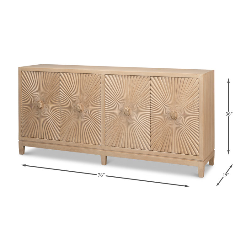 Rayon 76'' W Solid Wood Sideboard