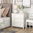 Farmhouse White 3-Drawer Dresser,  French Country Chest Of Drawers With Embossed Geometric Lines