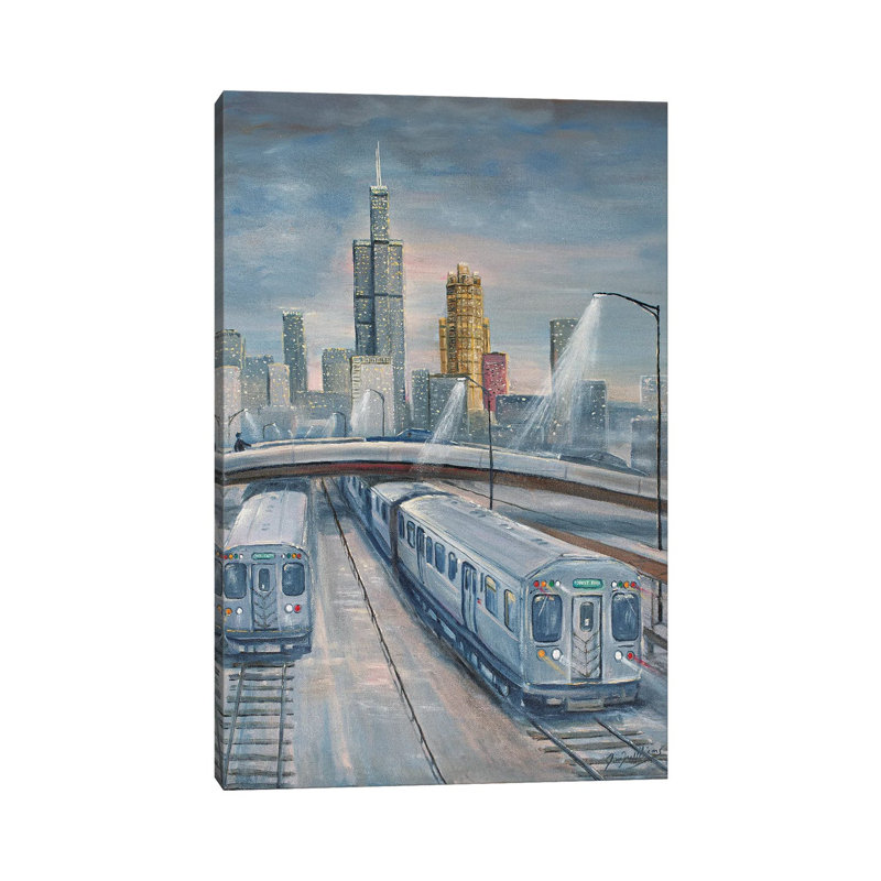 Twilight Trains by Jim Williams - Wrapped Canvas Print, 101.6cm H x 66.04cm W x 1.905cm D