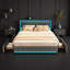 Storage Bed With 4 Drawers, USB Ports & LED Lights, Linen Upholstered Wingback Bed Frame, Grey & Beige-1725202027-1727974183