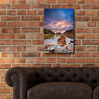 'Cloudy Morn At Jordan Pond' by Rick Berk Acrylic Glass Wall Art