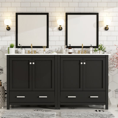 60" Bathroom Vanity Set with Double Vanities