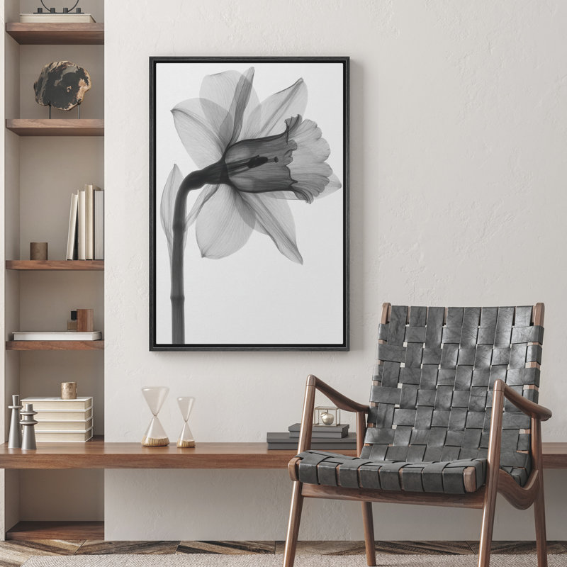 Aquarelle fleur, art mural, impression sur toile, décoration murale de chambre à coucher, H 36 po x l 24 po, Noir