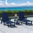 Ensemble de chaises longues inclinables en poly avec roulettes et porte-gobelets 3 pièces Brighton