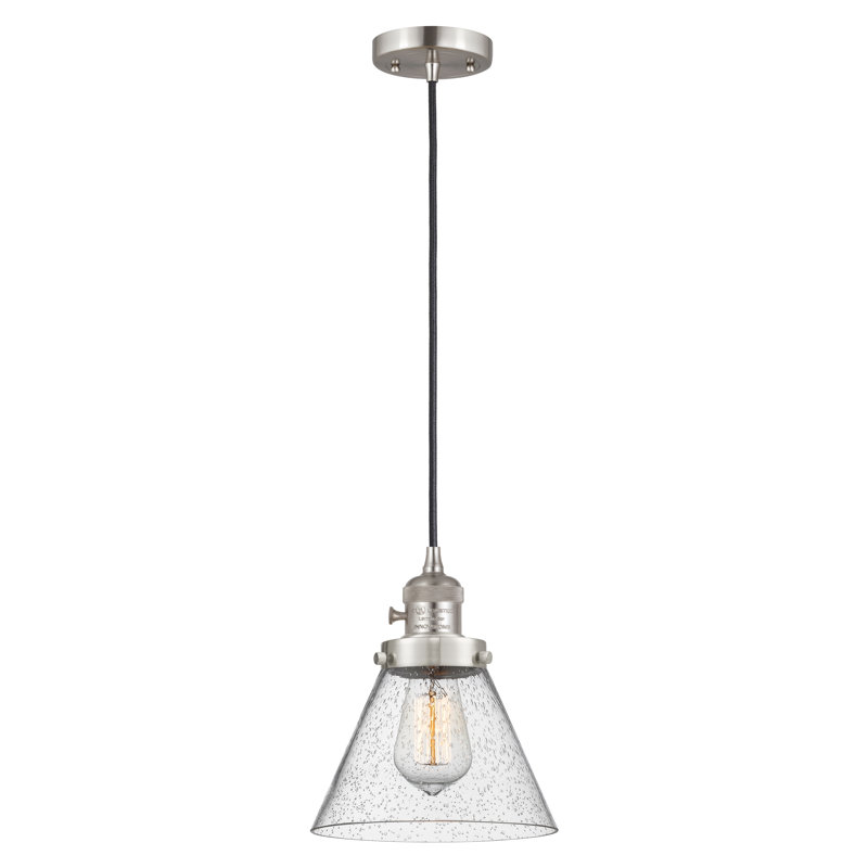 Luminaire suspendu en forme de globe à 1 lumière Angjelina, Ampoule non incluse, H 129,13 po x l 7,75 po x P 7,75 po