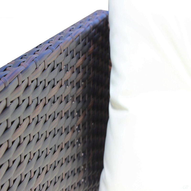 Canapé modulaire d'extérieur en osier 3 pièces avec coussins de siège