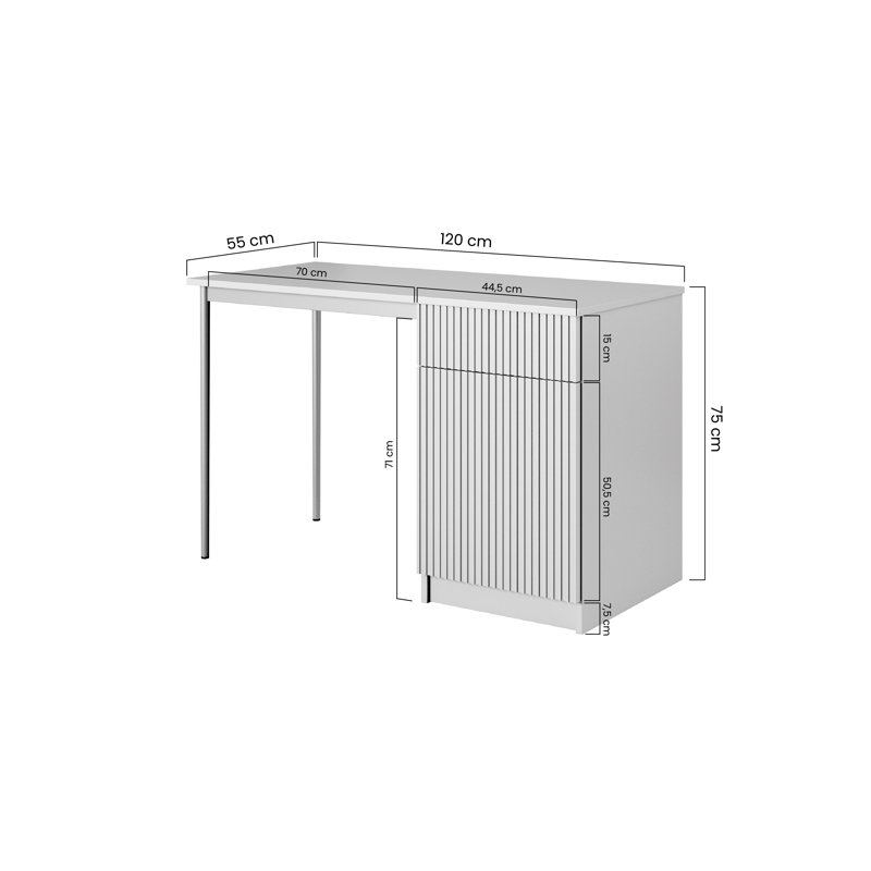 Alfaretta Metal Base Computer Desk, Black/Black
