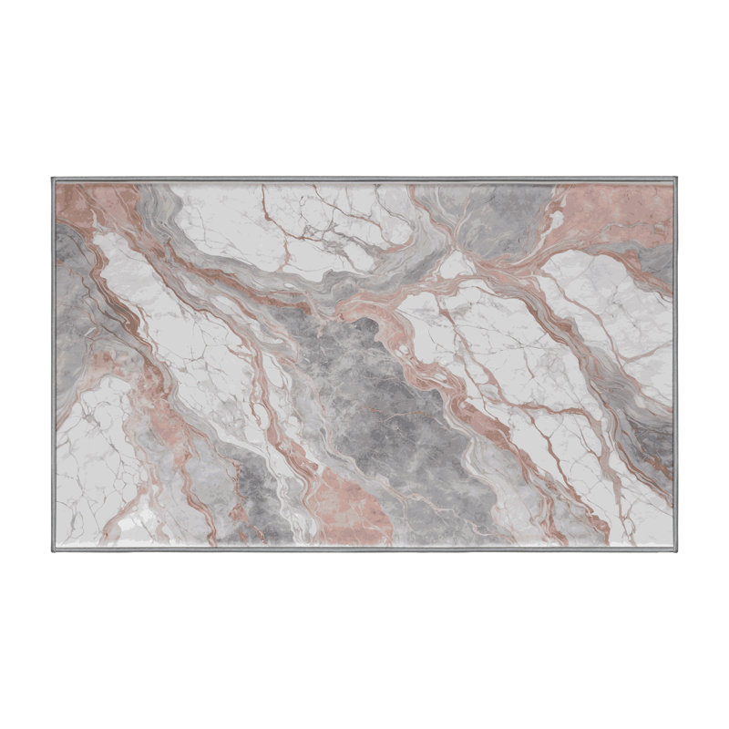 Machine Washable Gray Area Rug, Rectangle 8' x 10'