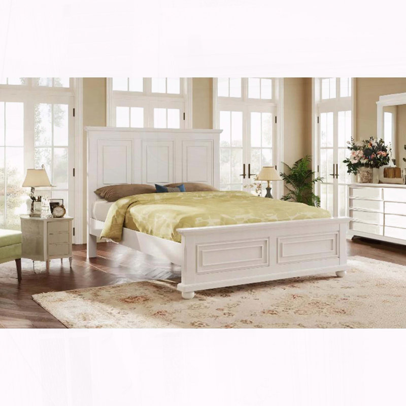 Base de lit grand style traditionnel Town and Country avec tête de lit haute