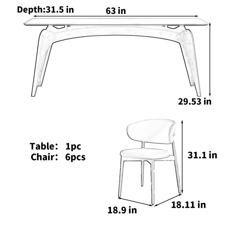Nordic cream style rectangular rock table, 29.14"H x 63"L x 31.5"W