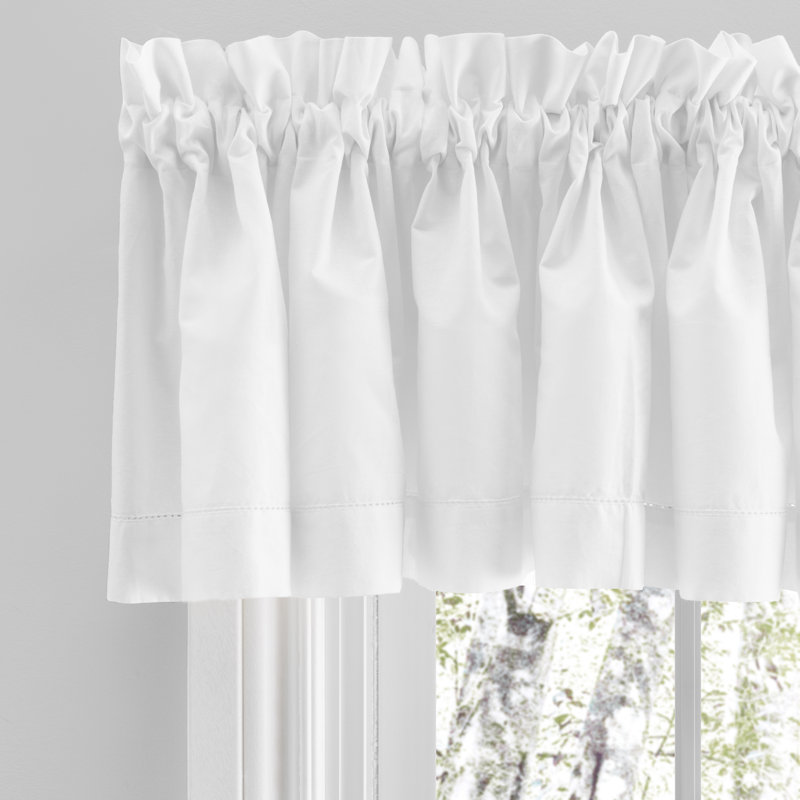 Tatig Cotton Tailored Window Valance, White