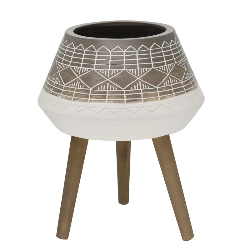 Homaira Pot Planter, Brown/Cream
