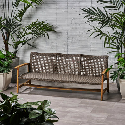 Patio en bois - siège et siège à 3 places confortable