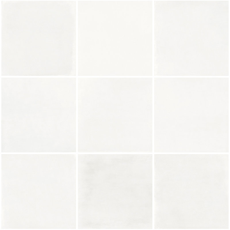 Carrelage mural métro mat Fiona 4" x 4" Zellige, Blanc perle Bianco