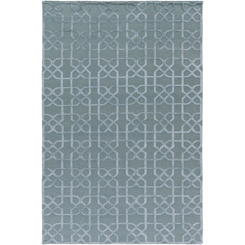 Tapis géométrique en laine noué à la main Rarden, null