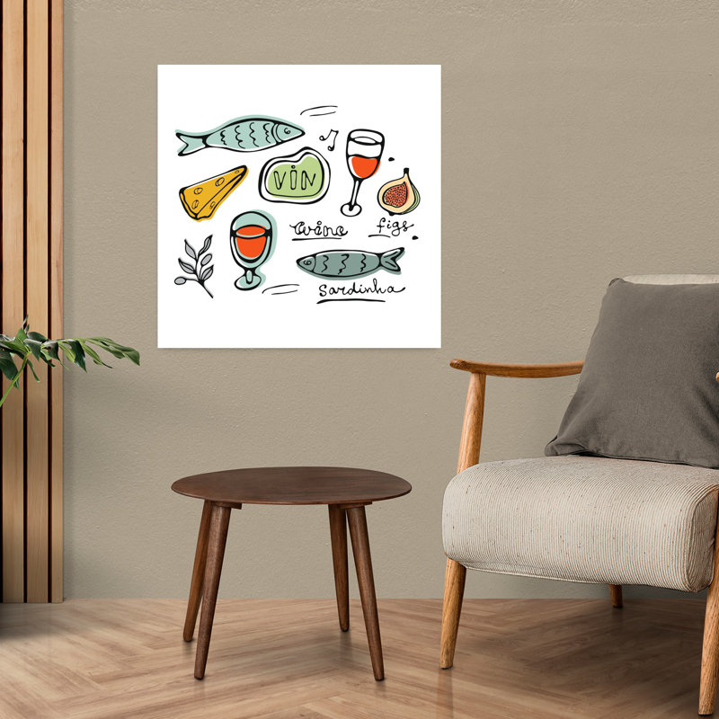 «Rustic Food Delights», art mural contemporain, 24" H x 24" W