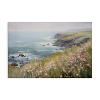  Art mural sur toile "Pink Wildflower View" par LSR Design Studio