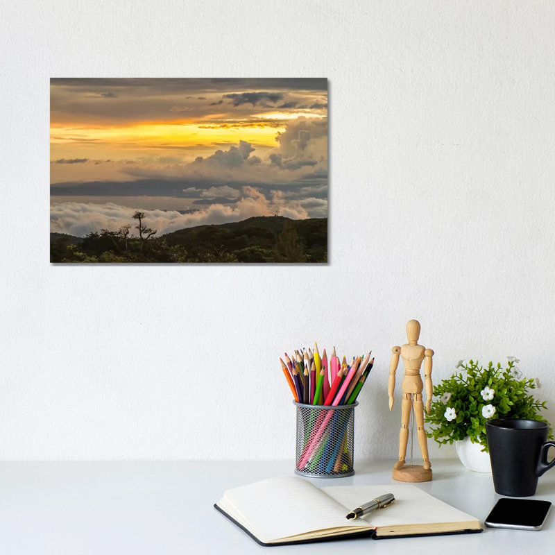 Costa Rica, Monte Verde Cloud Forest Reserve. Sunset Landscape. by Jaynes Gallery - Wrapped Canvas Print
