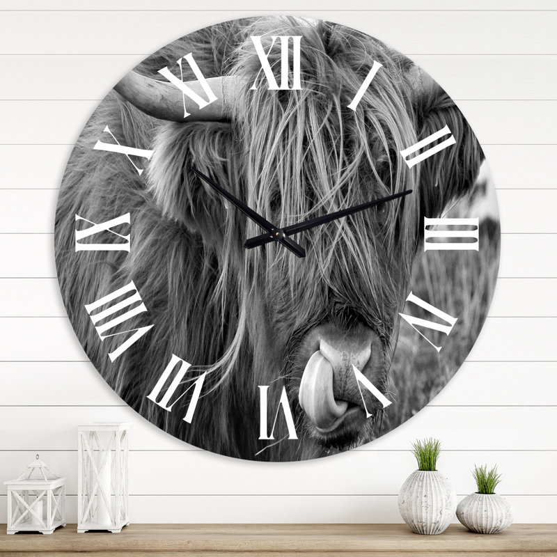 Horloge murale Vache écossaise, Surdimensionné