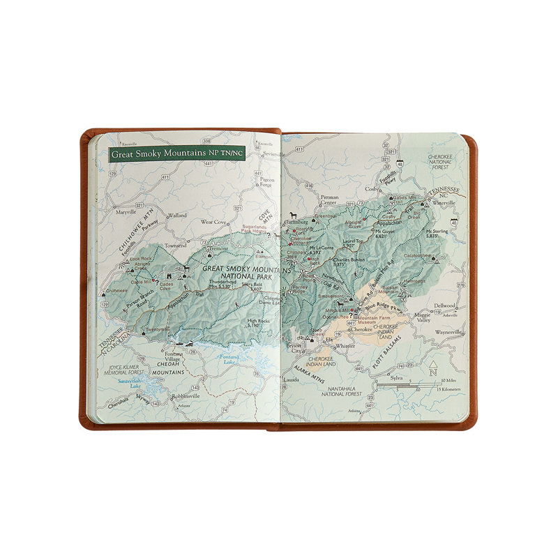 National Parks Leather Pocket Atlas, Green