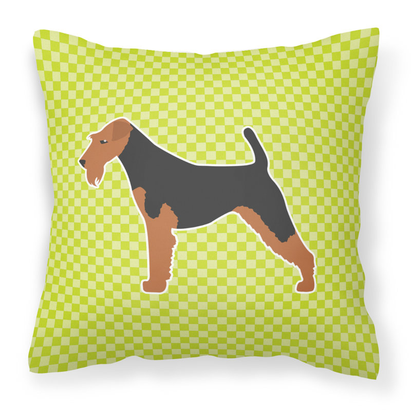 Coussin décoratif intérieur/extérieur airedale, H 18 po x l 18 po x P 3 po, Vert