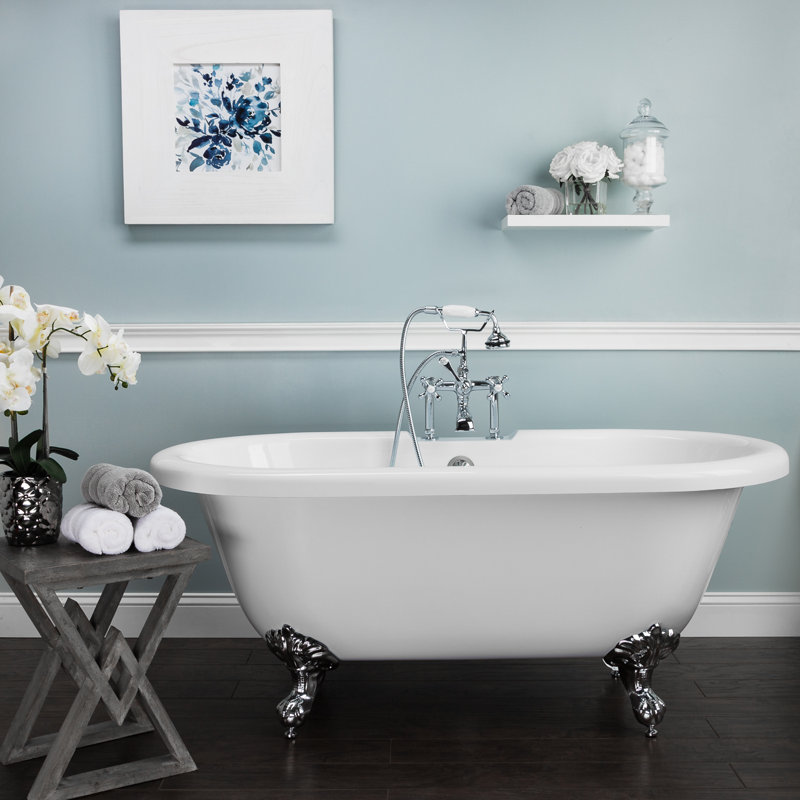 Windsor 60.5'' x 30'' Soaking Acrylic Bathtub, Chrome