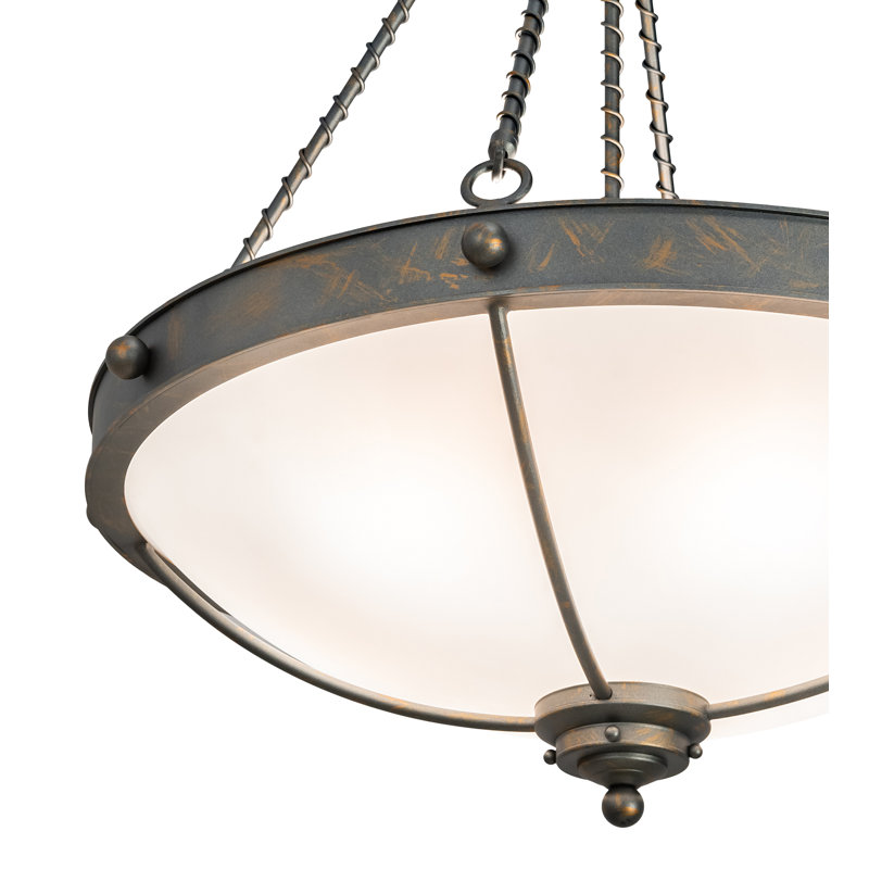 Luminaire suspendu en bronze à 5 lumières