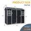 Remise de rangement extérieure 8 pi x 4 pi avec deux fenêtres et deux portes, remise en plastique avec plancher pour gargen, patio, cour, pelouse
