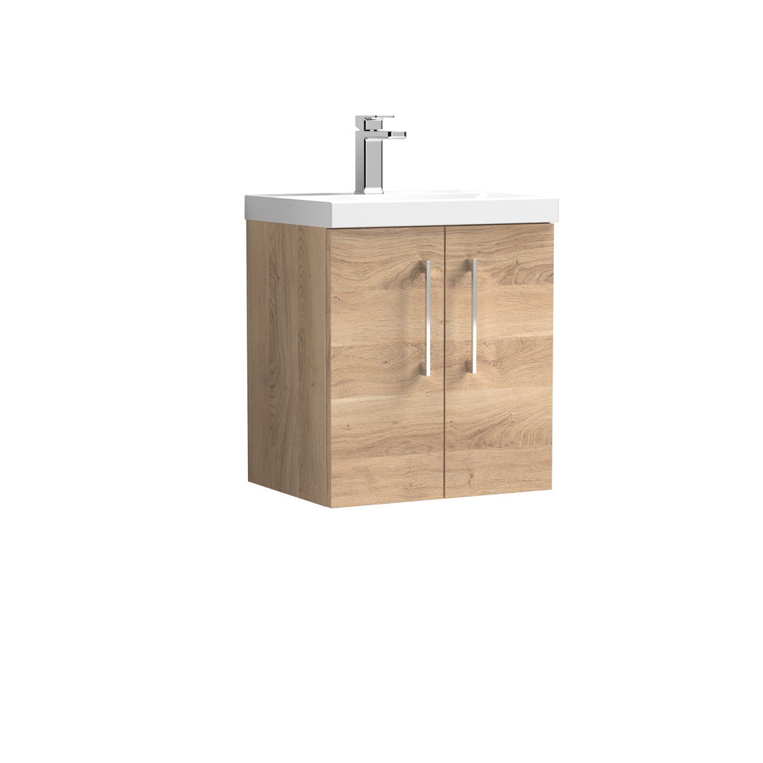 Nuie Arno 500mm Wall Hung 2-Door Vanity & Basin - Midnight Blue - Image 2