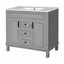 Meuble-lavabo de salle de bain avec lavabo supérieur, armoire à miroir, armoire de rangement moderne avec 2 portes à fermeture douce et 2 tiroirs, meuble-lavabo simple-112897603
