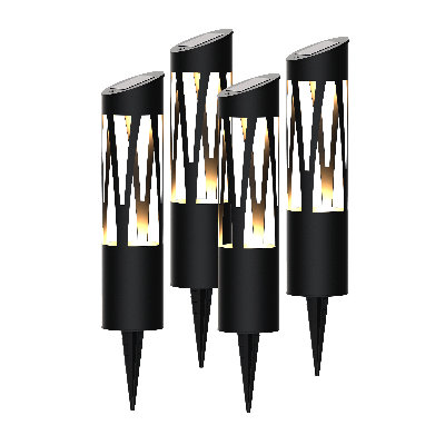KODA Solar Sunburst Round Bollard Light 4-Pack