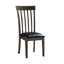 Finished Dining Chairs Of 2 - Black Faux Leather Upholstery, Wood Construction In Upholstered Seat