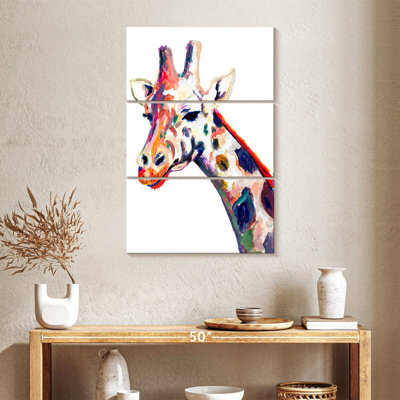 Brampt, girafe colorée sur fond blanc