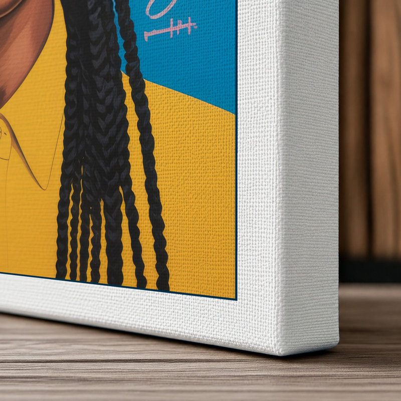 Composed Gaze Modern 1 Piece Wrapped Canvas Wall Art, 36x24 - 91.4 x 61.0 cm, White Border