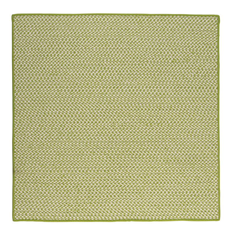 Tapis intérieur / extérieur Ashvith Houndstooth - vert lime, Carré 12 po