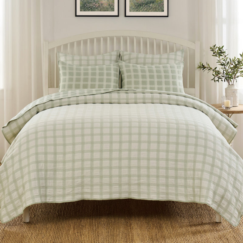 Greenland Home Fashions Millhouse Sage Coverlet Set, 3-Piece, Queen