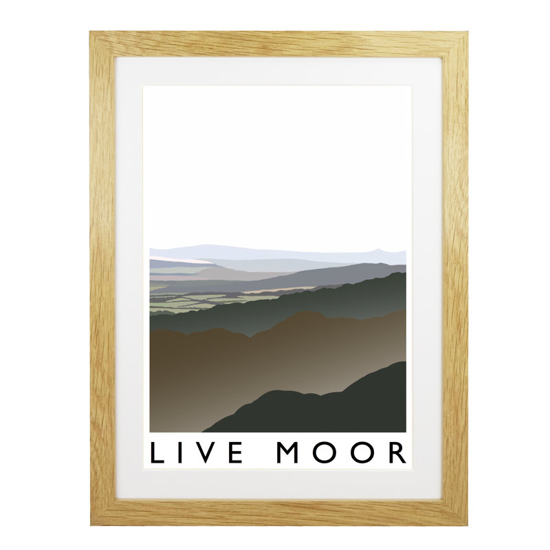 Live Moor 2 by Richard O'Neil - Print, 43.5 cm H x 33.5 cm W x 2.2 cm D, Oak Wood Frame