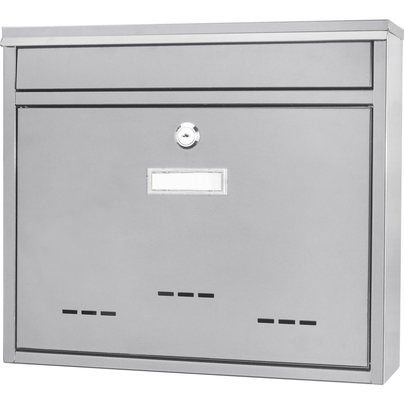 Gray Steel Medium Lockable Wall Mount Mailbox