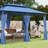 Outsunny 10' x 13' Patio Gazebo, Double Roof Outdoor Gazebo with Curtains and Metal Frame for Garden, Lawn, Backyard and Deck, Dark Blue-128774025