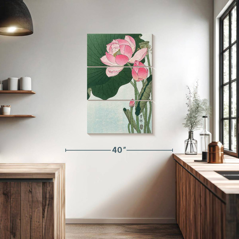 Harnek, fleurs de lotus en fleurs, 1920 à 1930, 38" H x 24" W