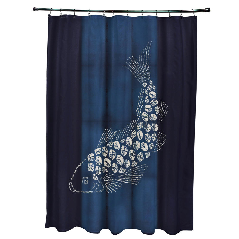 Rideau de douche simple Bince, Bleu