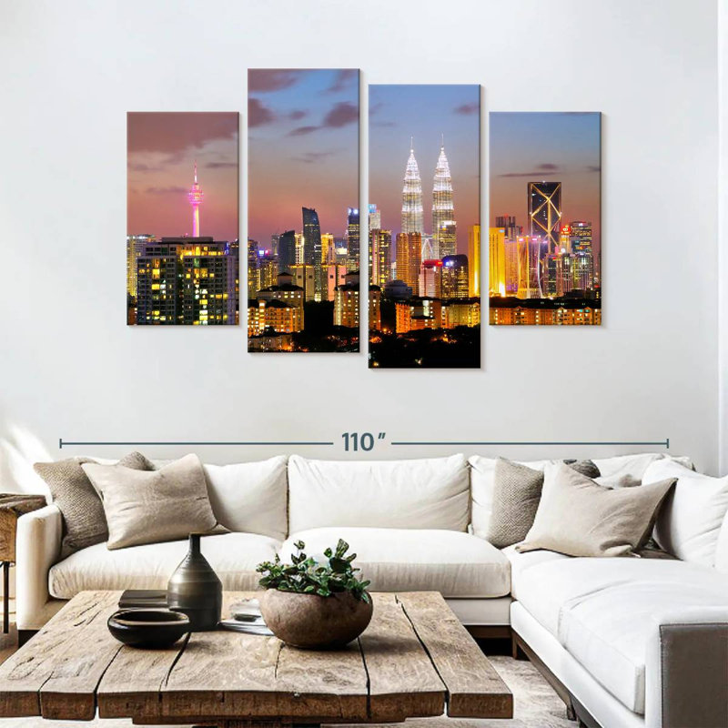 Sireci Kuala Lumpur Night Lights, 54" H x 84" W