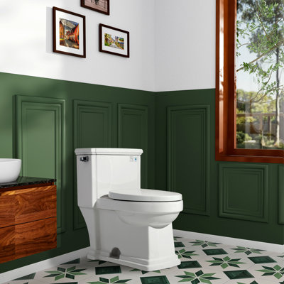 KDK HOME 1.26 Gallons GPF Elongated Comfort Height Floor Mounted One-Piece Toilet (Seat Included)